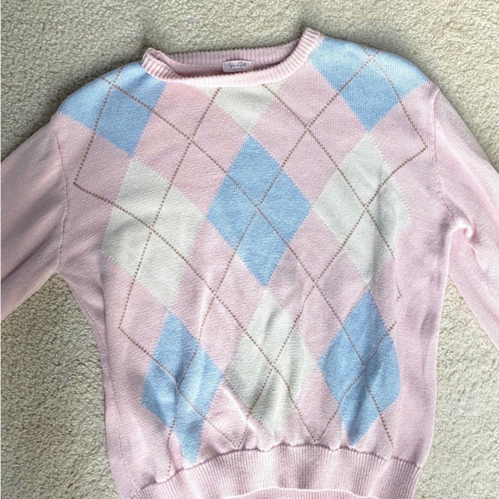 pink brandy melville plaid sweater
